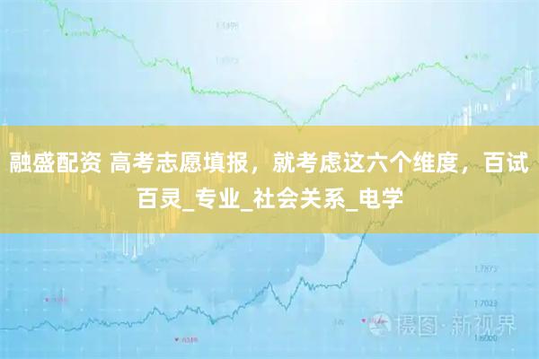 融盛配资 高考志愿填报，就考虑这六个维度，百试百灵_专业_社会关系_电学