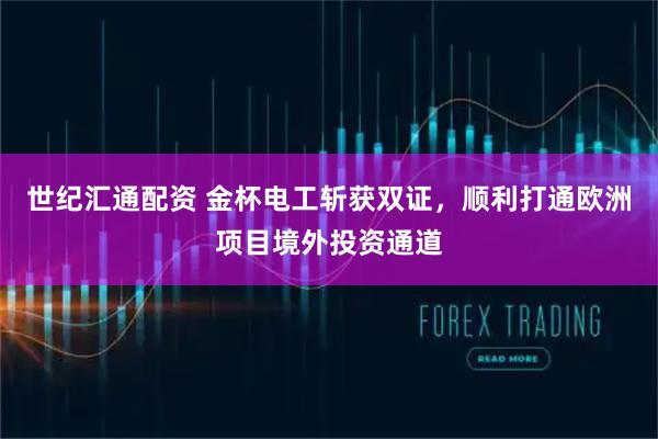 世纪汇通配资 金杯电工斩获双证，顺利打通欧洲项目境外投资通道